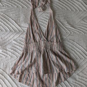 American Eagle Outfitters Multicolor Striped Halter Top
